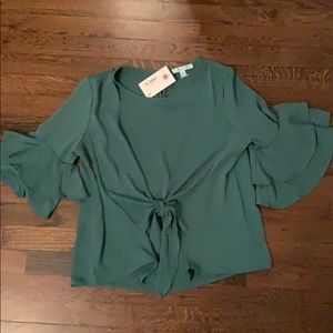 Green Tie Waste Shirt